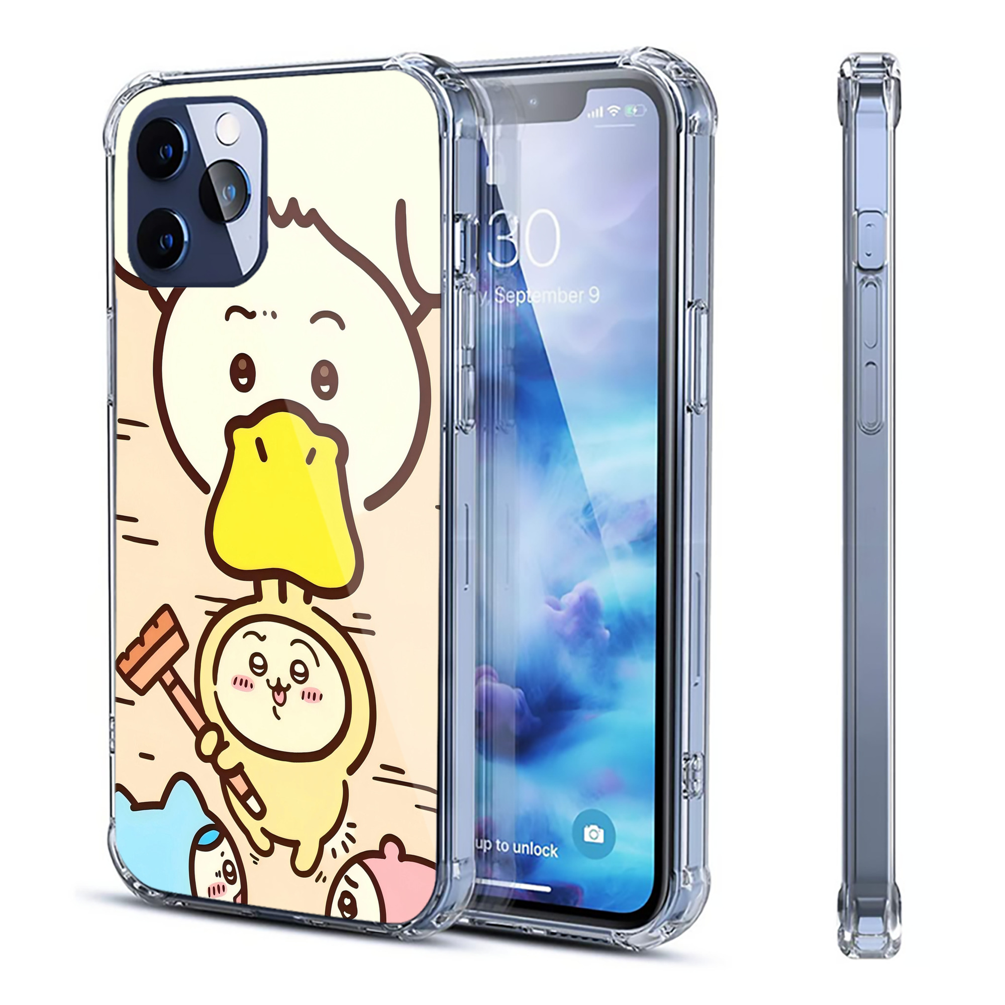 （画像用） ちいかわ Chii-kawa 【iPhone 12シリーズ対応】透明スマホケース（クリアソフトケース）